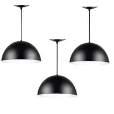 Pendente Meia Lua 30cm Kit3 Luminária Teto Decorativa Suspensa Design Moderno Sala Cozinha Elegante