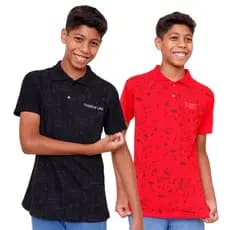 Kit 2 camisetas gola polo infantil masculina lançamento top do 10 ao 16