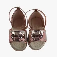 Sandalia Dourada Laço Infantil Menina Ajuste Regulavel Sandalinha Delicada Confortavel Premium