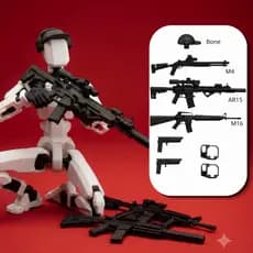 Boneco/Brinquedo Articulado Dummy T13 Modelo Grande 23cm com kit de armas de Alta qualidade