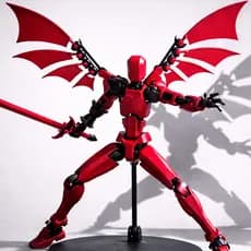 Boneco/Brinquedo Articulado Dummy T13 Modelo Dragon + Asas + Espada + Suporte ( Articulações de Borracha )