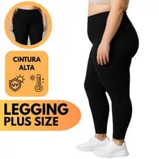 Calça Legging Plus Size Grossa Zero Transparência Leg Suplex Costura Reforçada Cintura Alta
