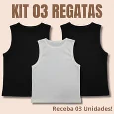 KIT 03 Regatas Cropped Malha Blusinha Feminina Costas Nadador Confortavel Modeladora Ribana