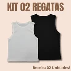 KIT 02 Regata Cropped Malha Blusinha Feminina Costas Nadador Confortavel Modeladora Ribana