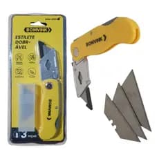 Estilete Segurança Profissional Trapezoidal Dobrável Lâmi
