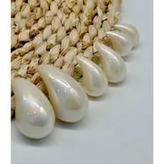 Brinco Gota Pérola  P M G Tendência Perolado Moda 2025