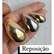 Brinco Gota Tamanho P M G Dourado Prata Vários Tamanhos