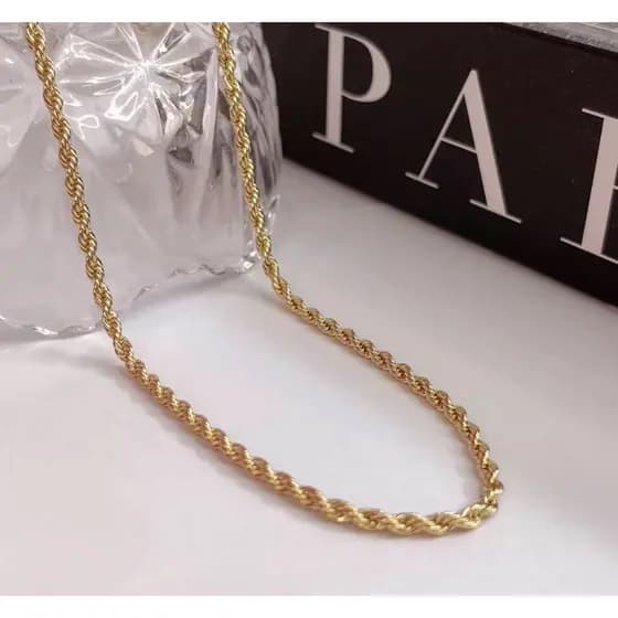 Corrente Ouro 18K Malha Cordão Baiano Oca Fio