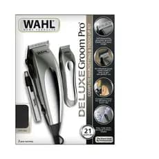 Kit Máquina cortador de cabelos Aparador De Pelos nasal Deluxe Groom Pro Cinza Wahl
