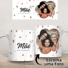 Caneca Xicara Personalizada Dia das Mães com foto linda Recordação Presente Lembrança Branca
