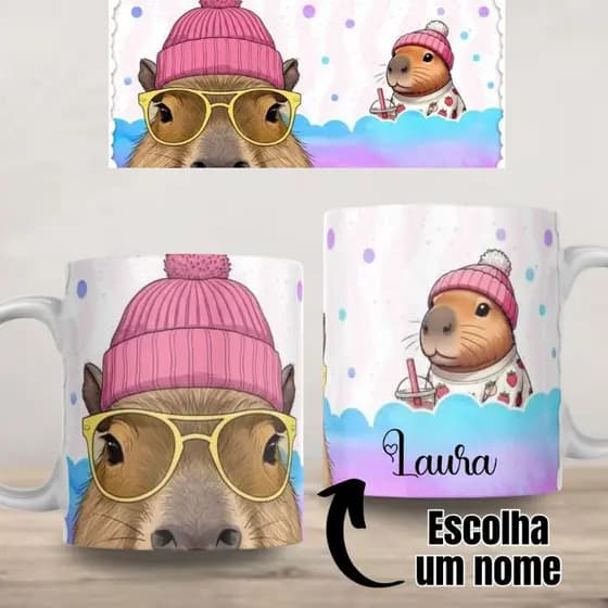 Caneca Personalizada Capivara Capybara Presente Lembrança Cerâmica Porcelana