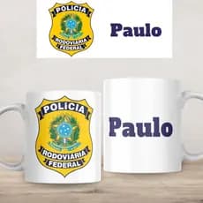 Caneca Personalizada Polícia Rodoviária Federal Com seu nome Presente Lembrança Recordação