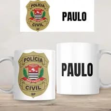 Caneca Personalizada Polícia Civil Com seu nome Presente Lembrança Recordação