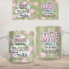 Caneca Xicara Mãe você é a minha inspiração Personalizada Presente Lembrança Branca Dia das Mães