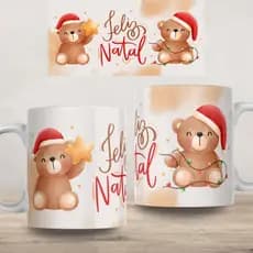 Caneca Personalizada Feliz  Xícara 325ml Branca Cerâmica Porcelana Presente Lembrança