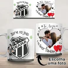 Caneca Personalizada Ceará Dia dos Namorados com sua foto Casal Presente Lembrança Cerâmica Porcelana Plástico
