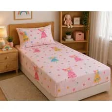 Jogo de Lençol para Cama de Solteiro com Estampa Infantil com Elástico 02 Peças