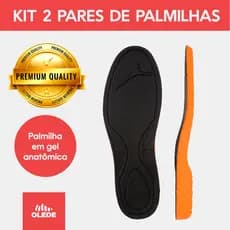 2 ou 1  par de Palmilha em Gel Ortopédica, Anatômica, Anti Impacto para Coturnos e Botas de Segurança.