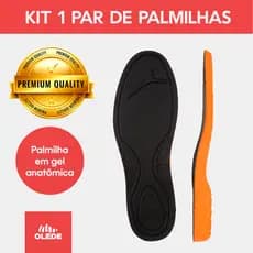 Palmilha em Gel PU 1 Par Ortopédica Anatômica para Coturnos e Botas de Segurança 35 ao 45