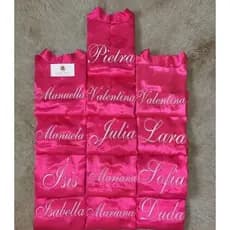 Kit 9 Robes de cetim bordados com nome personalizado *LEIA A DESCRIÇÃO*