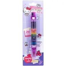 Giz de Cera Caneta Troca Ponta 20 Cores Hello Kitty Blister C/1 Und Leo&leo Escolar Criança Escritório
