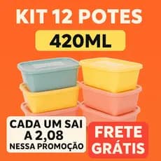 pote plástico 420ml potes Jaguar  kit 12 potes coloridos para mantimentos