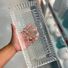 Travessa bandeja Cristal De Chumbo Retangular Queen 34x17cm