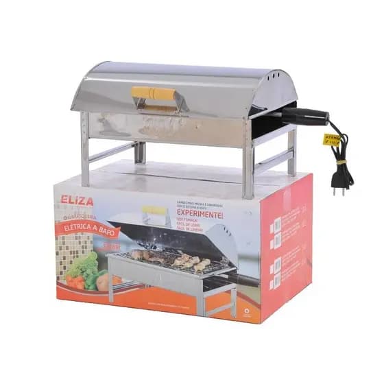 Churrasqueira Elétrica Portátil Grelha Removível Bandeja Coletora 110v ou 220v
