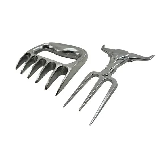 kit Garra De Urso Garfo Tridente Alumínio Maciço para Churrasco