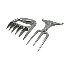 kit Garra De Urso Garfo Tridente Alumínio Maciço para Churrasco