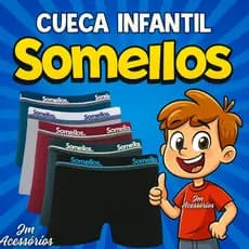 1/2/3/5 - Cuecas Boxer Infantil Microfibra Somellos/ Active Man -Kids Box Confortável Premium