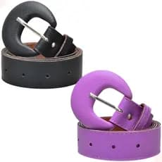 Kit 2 Cintos Fivela Lua Redonda Colorida Moda Feminino Plus Size Grande Premium
