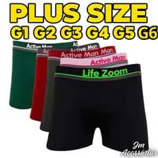 Kit 3/5 Cueca Boxer Masculina Plus Size Microfibra Confortável G1 G2 G3 G4 G5 G6