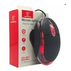 Mouse Óptico Com Fio, Com Led Kapbom Ka-601 Cor Preto