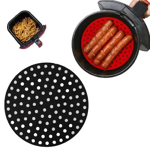 Forma Para Airfryer De Silicone Tapete Reutilizável Antiaderente