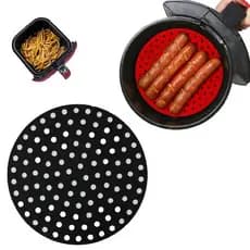 Forma Para Airfryer De Silicone Tapete Reutilizável Antiaderente