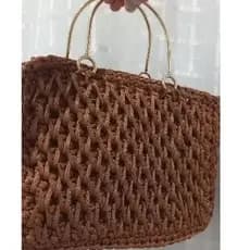 Bolsa Laura, Bolsa feita em fio náutico, Bolsa elegante, Bolsa com alças em metal, Bolsa exclusiva, Bolsa linda