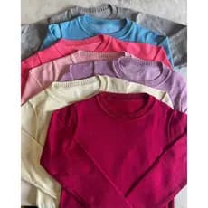 Blusa Feminina Básica Tricô Suéter Gola Redonda
