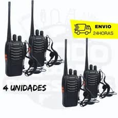 Kit 4 Radio Comunicador Baofeng Walk Talk 16 Ch 12km Bf-777s