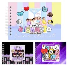 Livro de colorir BTS 50 folhas Capa dura Acetato Estilo Bbbie Goods (ENVIO EM 1 DIA)
