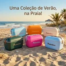 Caixa Térmica Cooler Portátil Polarbox com Alça em Couro Camping Praia Piscina 12L 20L Retrô Vintage Cor Pastel