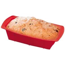 Forma de Bolo Pão em Silicone Retangular Antiaderente Cozinha Preto Vermelho