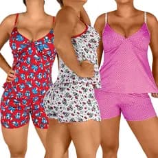 Kit 4 Baby Doll Feminino Kyron Pijama Feminino Short Doll