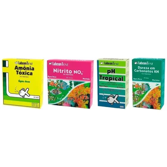 Labcon Kit Teste Para Aquário Doce Amonia Nitrito Ph Kh