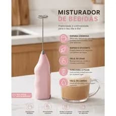 Mini Misturador  Elétrico Inox com Praticidade ideal para  café leite cappuccino e shake  eficiente.