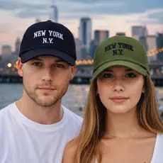 Kit 2 Bonés NY Aba Curva Unissex Blogueira – Masculino e Feminino