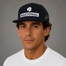 Boné Ayrton Senna Aba Reta Nacional Preto Fórmula 1 Retrô
