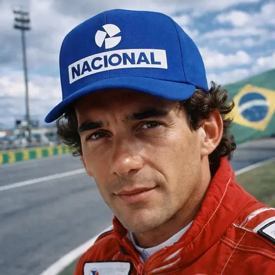 Boné Ayrton Senna Aba Reta ou Curva Nacional Azul Fórmula 1 Retrô
