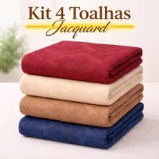 KIT 4 TOALHAS DE JACQUARD PREMIUM 4 6 e 8 LUGARES RETANGULAR