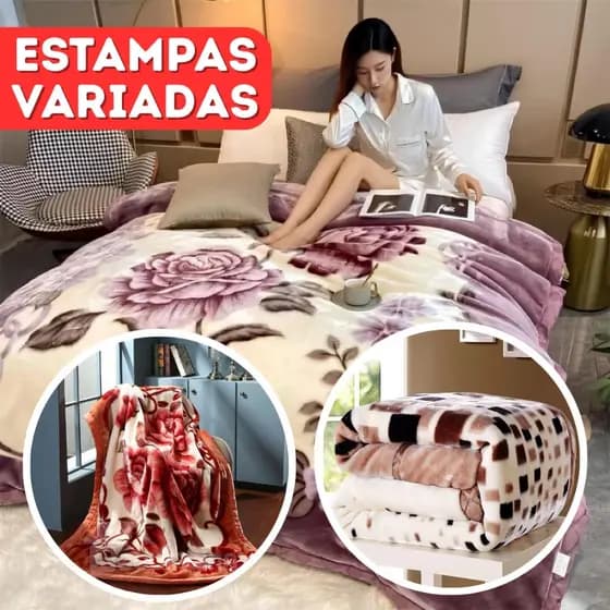 Manta Casal Felpudo 2,0x1,80 Quentinha Estampada (Bebê, Solteiro, Queen)